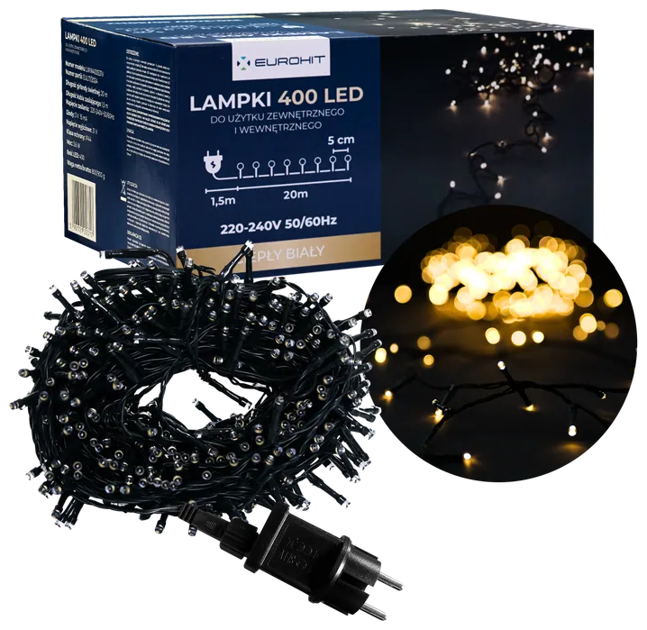 Wizualizacja produktowa lampek choinkowych