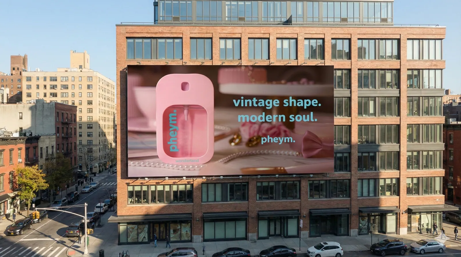 Wizualizacja kampanii perfum na billboardzie